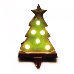 Glitzhome 8.48 in. Marquee LED Christmas Tree Stocking Holder with Iron Hook thumbnail 1
