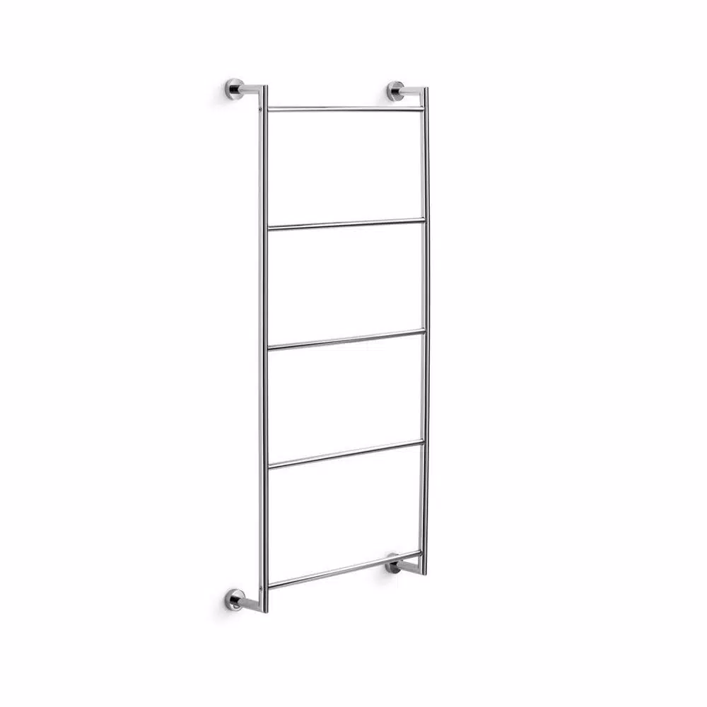 WS Bath Collections Plus 5-Bar Wall Mounted Towel Rack - Polished Chrome
