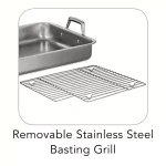 Tramontina Gourmet Prima 6.75 Qt. Stainless Steel Roasting Pan with Basting Grill thumbnail 3