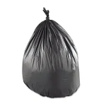 Inteplast Interleaved High-Density 60 Gallon Trash Can Liners, 38 x 60 in, Black, 150/Carton thumbnail 3