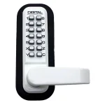 Unbranded LockeyUSA 2835 White Mechanical Digital Keyless Passage Door Lever Lock thumbnail 1