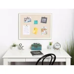 DesignOvation Macon Fabric Pinboard Memo Board - Framed White Linen Bulletin Board thumbnail 5