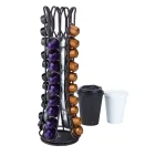 Mind Reader Nespresso Compatible Black Metal Coffee Capsule Holder & Spinning Dispenser (Holds 44) thumbnail 2