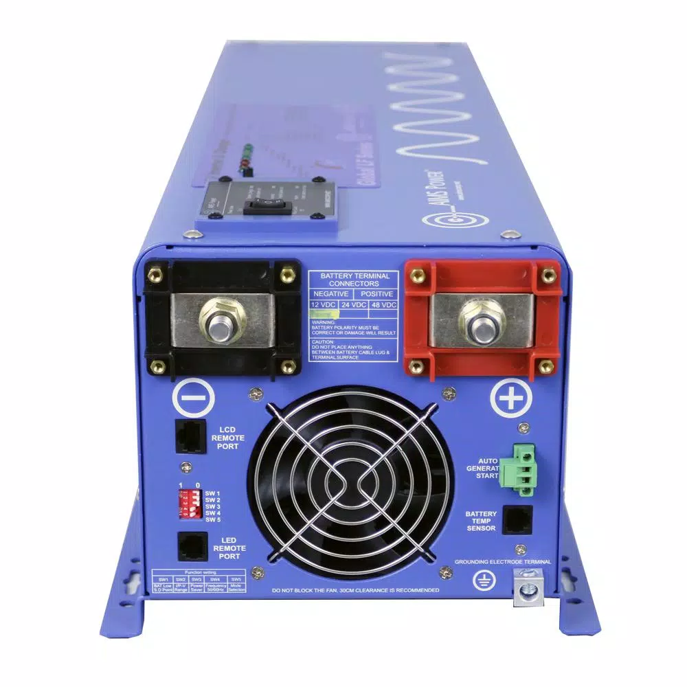 AIMS POWER 6000W Pure Sine Wave Inverter Charger, 48V DC to 120V/240V AC Split Phase Output