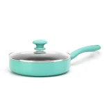 GreenLife Diamond 5 qt. Aluminum Ceramic Nonstick Saute Pan with Glass Lid, Turquoise thumbnail 1
