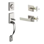 Copper Creek Craftsman Satin Stainless Steel Front Door Handleset with Remi Lever Trim thumbnail 1