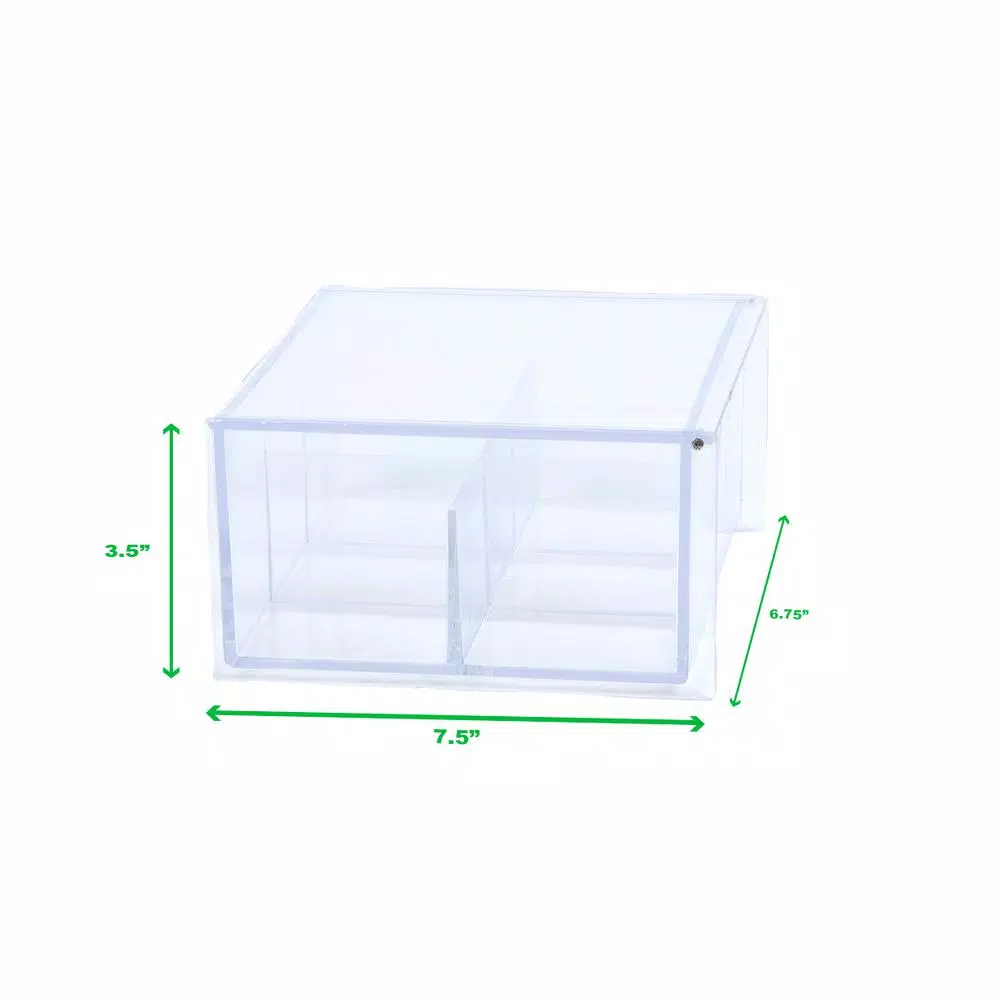Mind Reader Clear Acrylic 6-Compartment Tea Bag Organizer and Pantry Storage Container with Lid