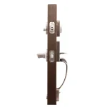 Copper Creek Craftsman Satin Stainless Front Door Handleset with Right-Hand Scandinavian Lever Trim thumbnail 3