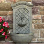 Sunnydaze Decor Rosette Leaf French Limestone Outdoor Wall Fountain thumbnail 4