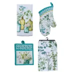 Kay Dee Lisa Audit Greenery Watercolor Cotton Kitchen Textile Set, 4-Piece thumbnail 1