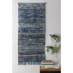 Artistic Weavers Obelu Blue Tapestry Wall Hanging - 30 in. x 60 in. Hand Woven Bohemian Decor thumbnail 3