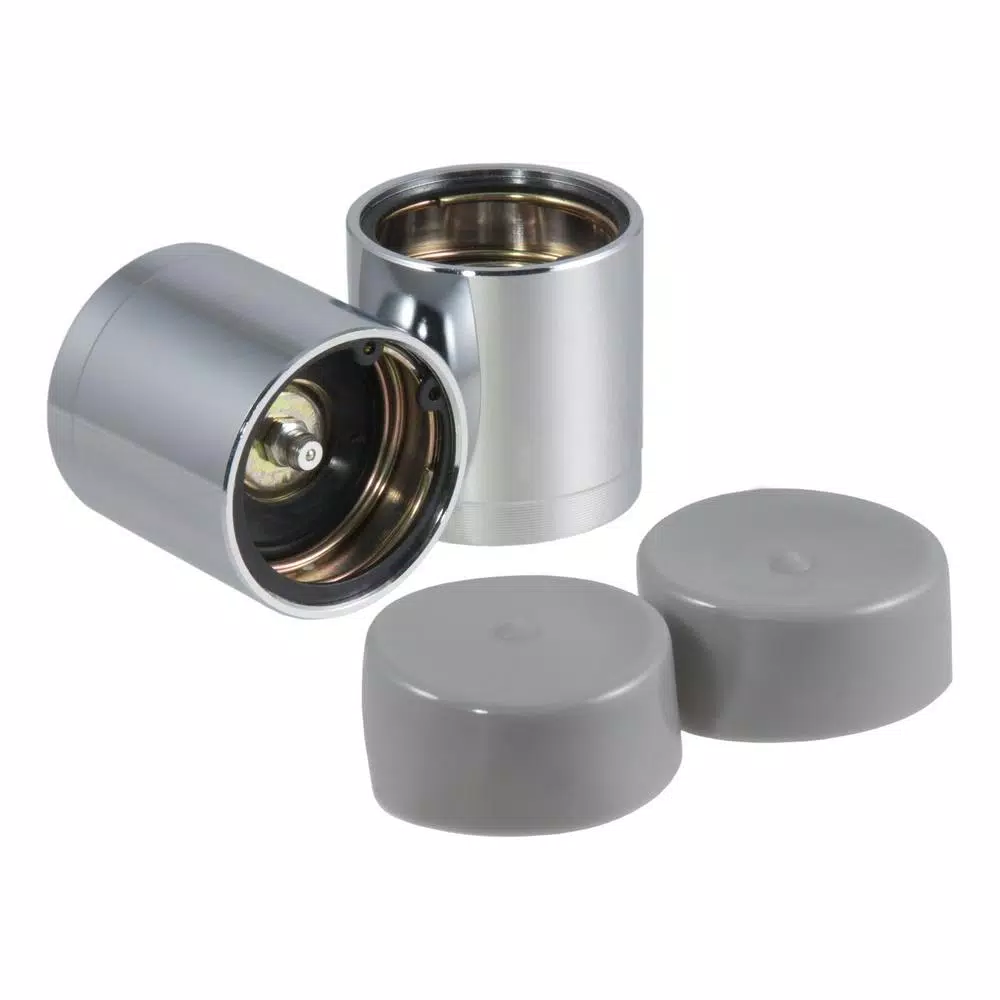 CURT 1.98" Bearing Protectors & Covers (2-Pack) - Chrome Wheel Bearing Dust Caps
