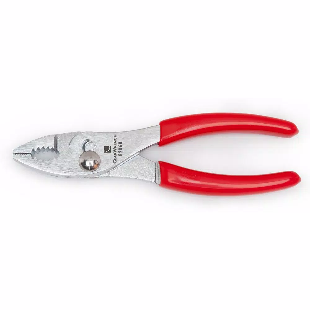GEARWRENCH 6.5 in. Slip Joint Pliers with Shear-Style Wire Cutter and Dipped Grips