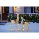Home Accents Holiday 3 ft LED Lighted White Deer and Doe Set thumbnail 2