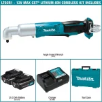 Makita 12V MAX CXT Cordless 3/8 in. Angle Impact Wrench Kit with 2.0Ah Battery and Charger thumbnail 2