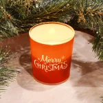 LUMABASE Red Glass LED Merry Christmas Battery Operated Flameless Candles, Set of 2 thumbnail 4