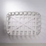 Glitzhome 30 in. H x 24 in. W White Wooden Tobacco Basket Wall Decor thumbnail 1