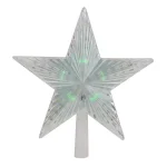 Northlight 9 in. Clear Crystal Star LED Christmas Tree Topper with Multi-Color Lights thumbnail 2