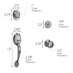 Design House Coventry Polished Chrome Single Cylinder Deadbolt Entry Handleset with Cambridge Interior Knob thumbnail 2