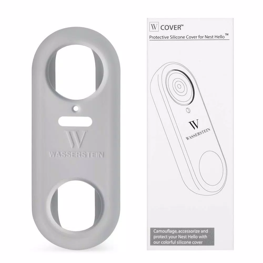 Wasserstein Gray Protective Silicone Skin for Google Nest Hello Video Doorbell