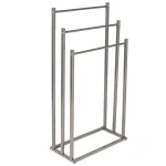 Honey-Can-Do Silver 3-Tier Freestanding Bathroom Towel Rack, Modern Angular Steel Design thumbnail 1