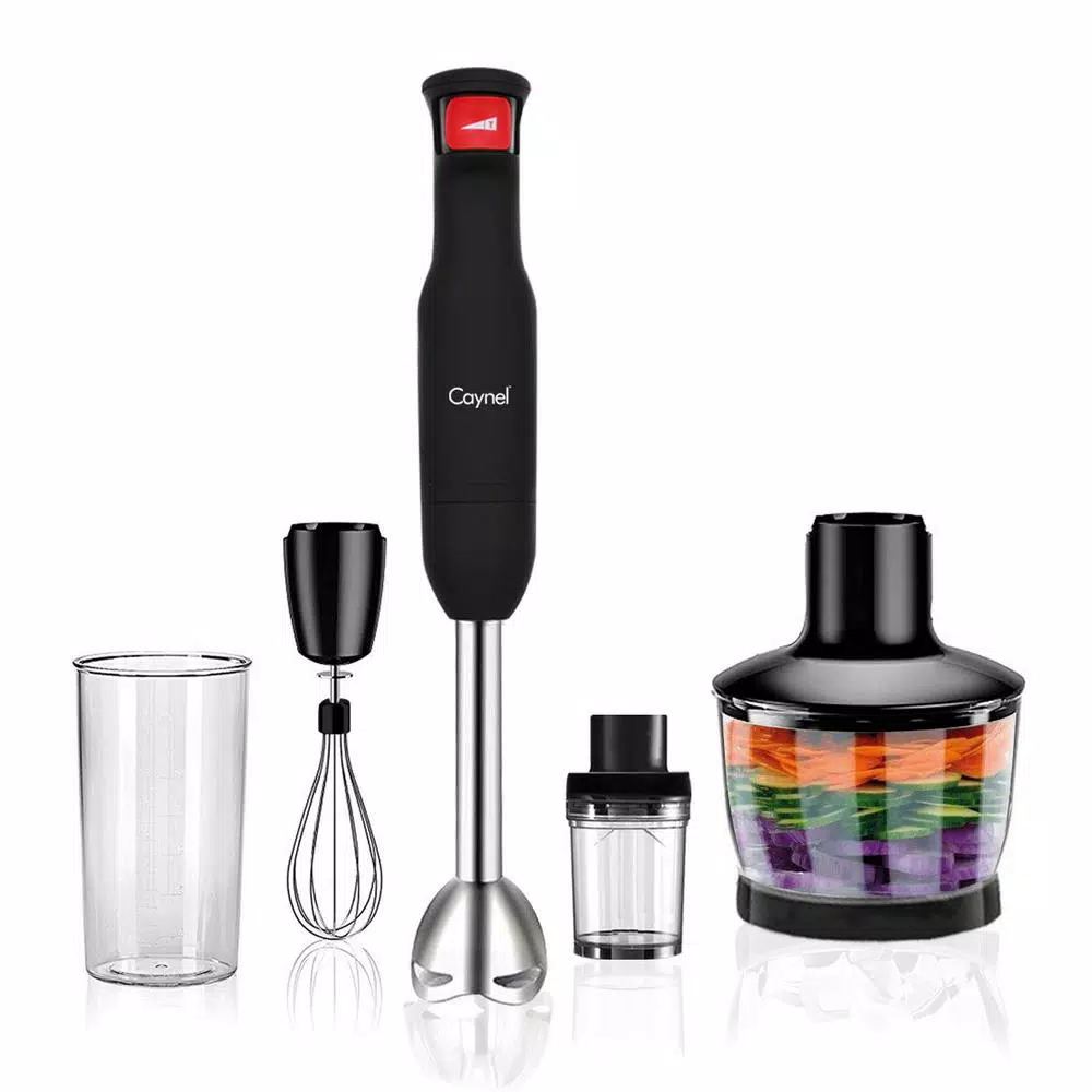 Boyel Living 500W 8-Speed Black Stainless Steel 5-in-1 Immersion Hand Blender Set