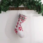 Country Living Angelina Red Patchwork Star Christmas Stocking - 17.5 in. Reversible Microfiber thumbnail 6