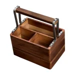 Honey-Can-Do Acacia Wood and MDF Kitchen Utensil Holder with Gunmetal Steel Accents thumbnail 2