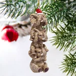 Design Toscano 5 in. See, Speak, Hear No Evil Elephant Holiday Ornament thumbnail 8