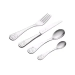 Viners Bertie 4-Piece Stainless Steel Kids Cutlery Set with Bear Embossed Design thumbnail 1