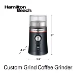 Hamilton Beach Custom Grind 5 oz. Black Blade Coffee Grinder, Electric with Removable Stainless Steel Chamber thumbnail 2