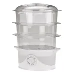 KALORIK 9.5 Qt. White Electric Food Steamer and Rice Cooker with 3-Tier Transparent Baskets and Built-In Timer thumbnail 1