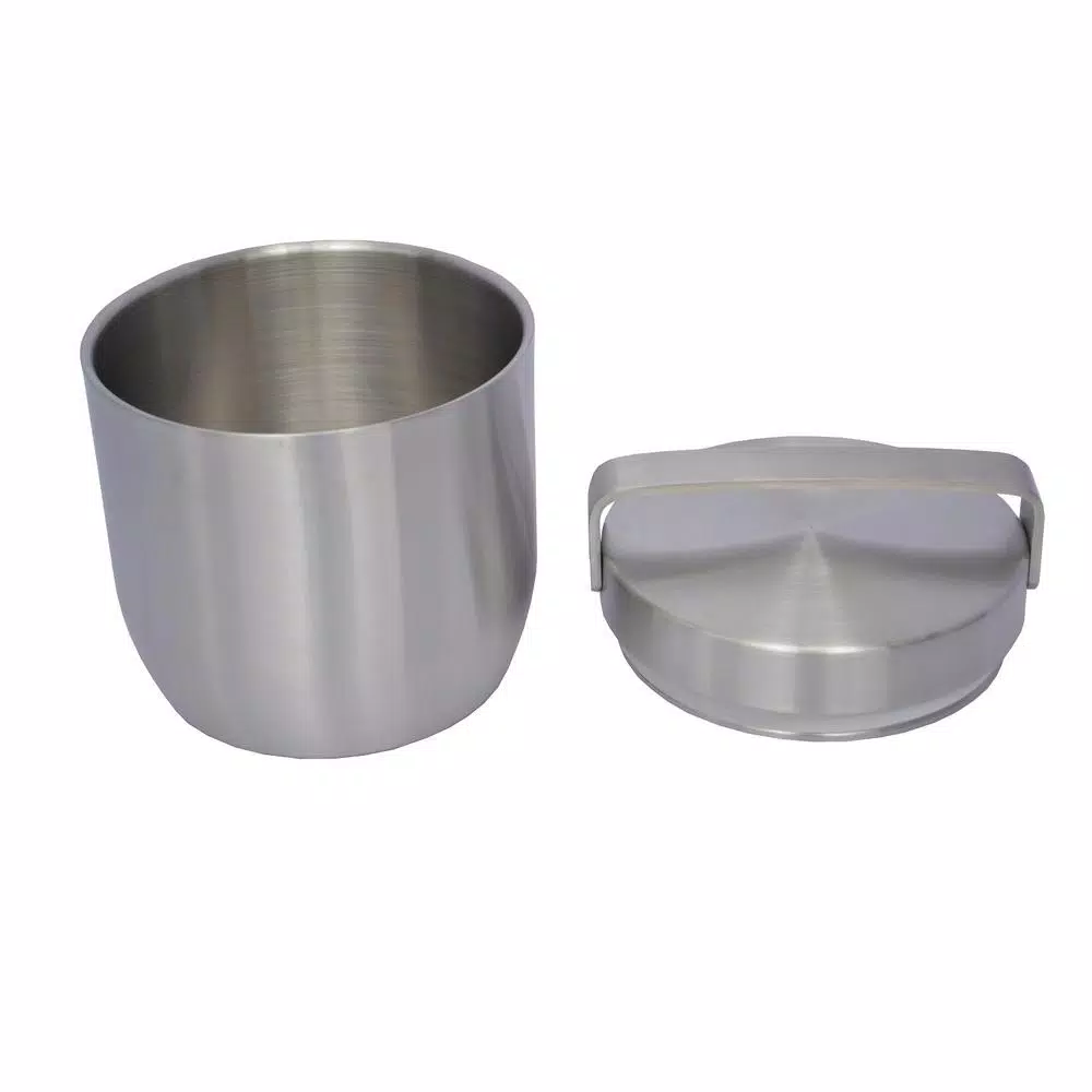 Unbranded Apple 6.75 in. Stainless Steel Ice Bucket with Lid, Matte Finish