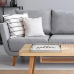 Elegant Designs Gather Gray Wash Decorative Wood Serving Tray with Black Metal Handles thumbnail 1