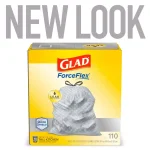 Glad ForceFlex 13 Gallon Tall Kitchen Drawstring Trash Bags, OdorShield, 110 Count thumbnail 2