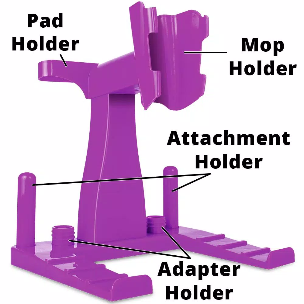 Rejuvenate Click N Clean Mop Storage Caddy Kit, Purple Vertical Organizer