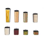 Classic Cuisine 8-Piece Airtight Plastic Food Storage Container Set, Stackable Rectangular Canisters thumbnail 4