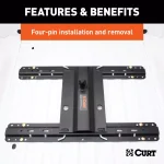 CURT Bent Plate 5th Wheel Rail Gooseneck Hitch with 2-5/16" Offset Ball thumbnail 5