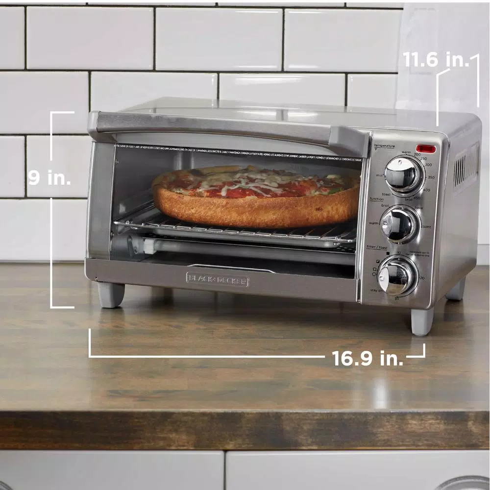 BLACK+DECKER Black + Decker 4-Slice Stainless Steel Convection Toaster Oven