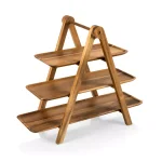 Picnic Time Acacia Wood 3-Tier Serving Ladder Station Set with Removable Trays thumbnail 1