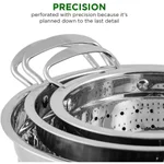 Ovente 3-Piece Stainless Steel Colander Set - 1.5qt, 3qt, 5qt - Dishwasher Safe thumbnail 5