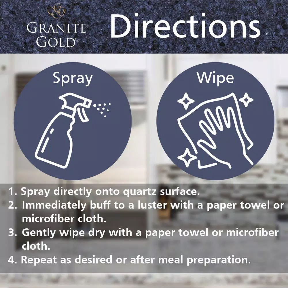 Granite Gold Quartz Brite Quartz Surface Cleaner and Polish, 24 oz