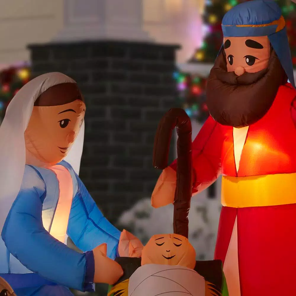 Home Accents Holiday 6.5 ft. LED Inflatable Nativity Scene Airblown Holiday Decoration