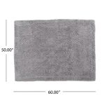 Noble House Toscana Trout Faux Fur Throw Blanket, Gray Modern Solid Pattern thumbnail 4