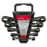 Apollo Metric Ratcheting Wrench Set, 5-Piece Heat Treated Chrome Plated Hand Tool Set thumbnail 1