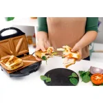 Gotham Steel Ti-Ceramic Non-Stick Sandwich Maker, 2-Slice Countertop Grill, Black thumbnail 6