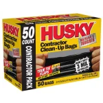 HUSKY 42 Gal. Heavy-Duty Contractor Trash Bags, 3 Mil Thickness, Black, 50-Count thumbnail 1
