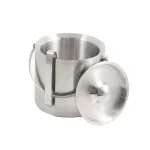 BEY-BERK Classic Stainless Steel 5 Qt. Double Wall Ice Bucket with Lid, Handle, and Ice Tongs thumbnail 1