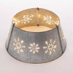 Glitzhome 21.65 in. Snowflake Diecut Metal Tree Collar with Light String thumbnail 1