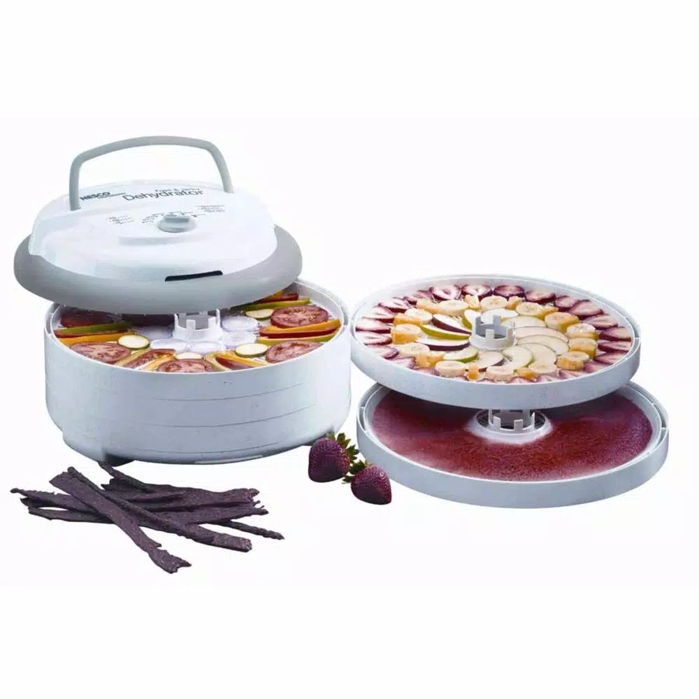 Nesco Snackmaster Pro 5-Tray Food Dehydrator with Temperature Control, 600W, White